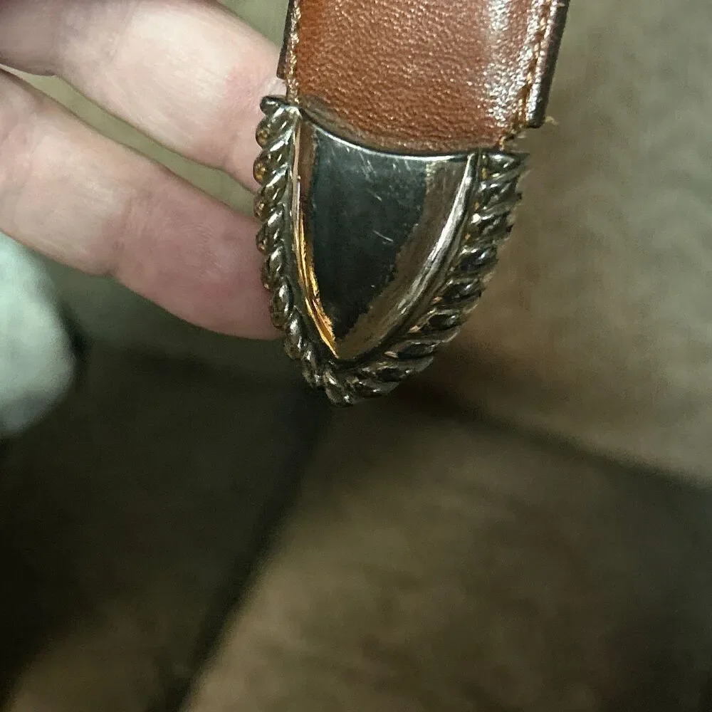 Brighton Brown Leather Belt with Silver Buckle - Picture 6 of 11